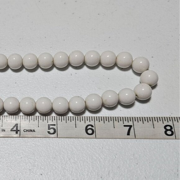 Faux Pearl Retro Beaded Stretch Necklace 50s 60s Fashion Jewelry Women - Picture 5 of 5